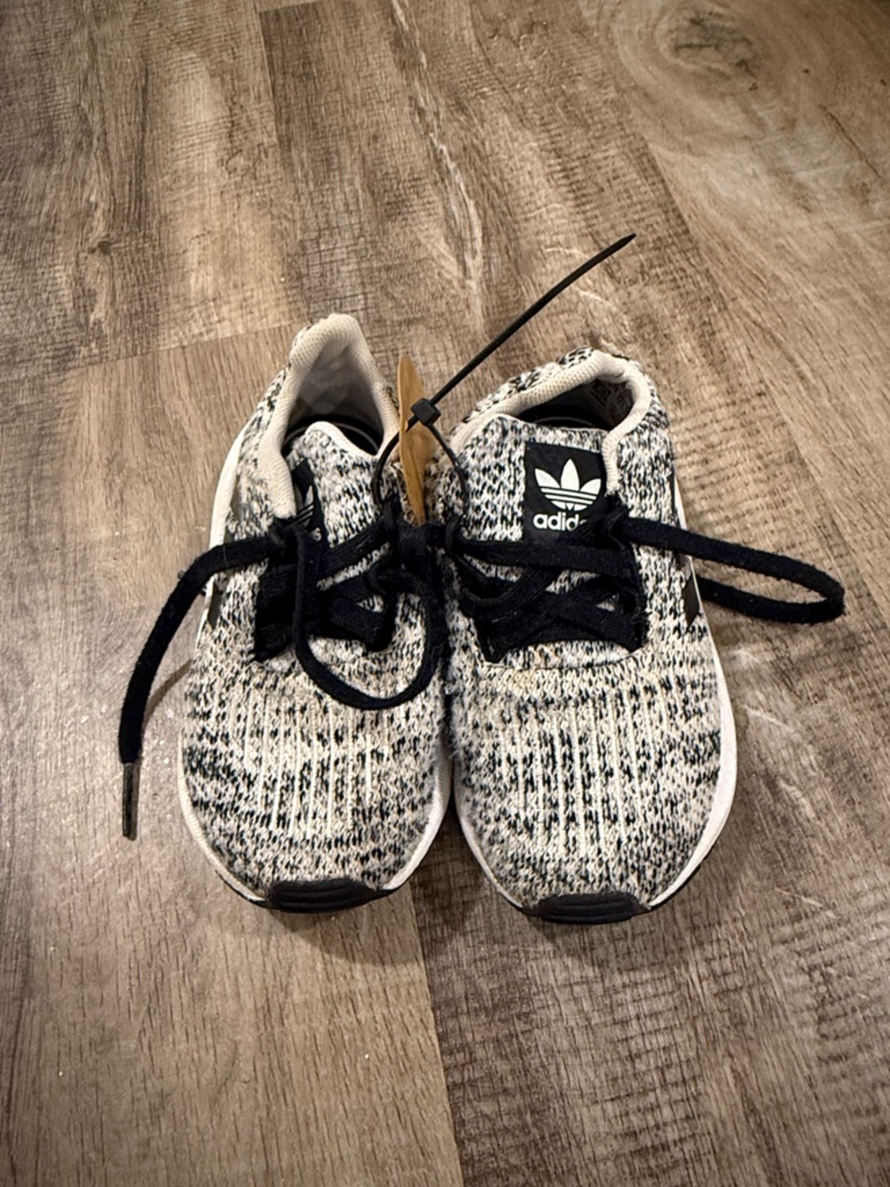 adidas Kids Black and White Knit Sneakers